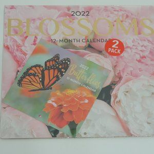 SG - 2022 BLOSSOMS 12- MONTH 12"X12" CALENDAR 2 PACK + BUTTERFLIES 6"X6"